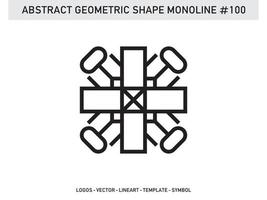 Monoline Abstract Geometric Lineart Line Shape Free Vector Design
