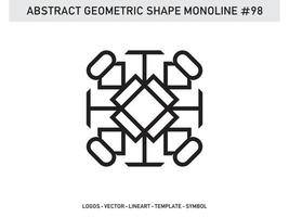 diseño de vector libre de forma de línea de lineart geométrico abstracto monoline