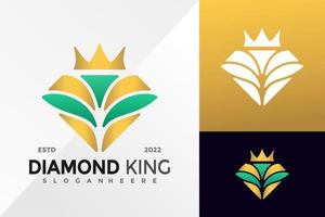 plantilla de ilustración de vector de diseño de logotipo de joyería de rey de diamantes