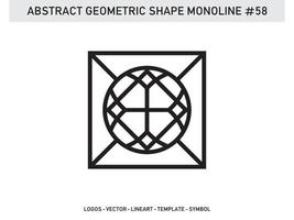 Geometric Monoline Shape Abstract Free Vector