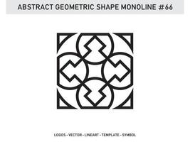 Abstract Geometric Monoline Lineart Line Shape Free Vector