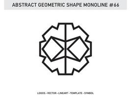 Abstract Geometric Monoline Lineart Line Shape Free Vector