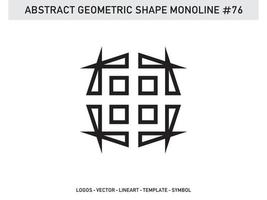 Abstract Geometric Monoline Lineart Line Shape Free Vector