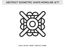 Abstract Geometric Monoline Lineart Line Shape Free Vector