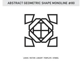 Abstract Geometric Monoline Lineart Line Shape Free Vector