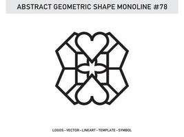 Abstract Geometric Monoline Lineart Line Shape Free Vector