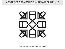 diseño de vector libre de forma de línea de lineart geométrico abstracto monoline