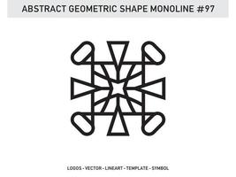 diseño de vector libre de forma de línea de lineart geométrico abstracto monoline