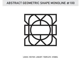 diseño de vector libre de forma de línea de lineart geométrico abstracto monoline