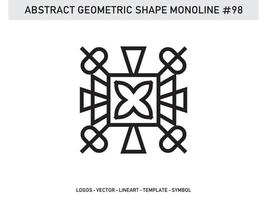 diseño de vector libre de forma de línea de lineart geométrico abstracto monoline