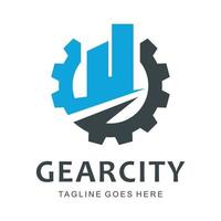 city gear vector logo template