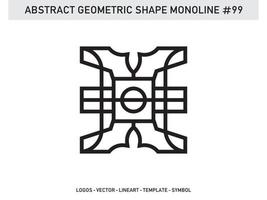 diseño de vector libre de forma de línea de lineart geométrico abstracto monoline