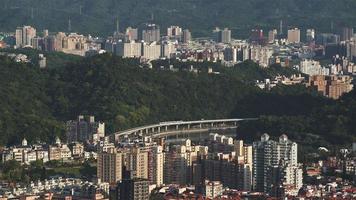 4K Real-time video Sequence of Taipei, Taiwan - The aerial subway line of Taipei during the day