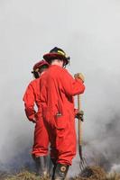 Fire Fighter Grass Fire Saskatchewan Canada photo