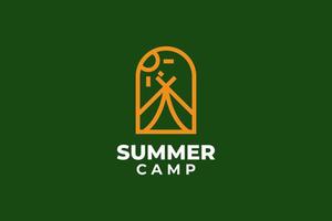 Summer camp logo design vector