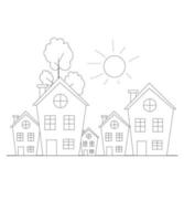 House Coloring page design. line art page design for kids. simple line art colorless design. vector