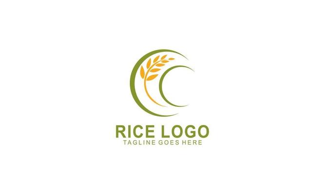 rice logo vector. organic rice