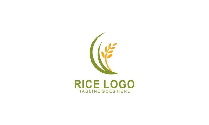 rice logo vector. organic rice