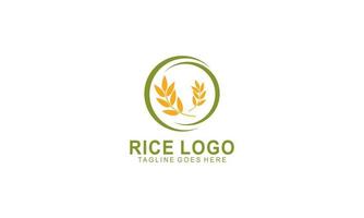 vector de logotipo de arroz. arroz organico