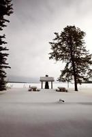 Picnic area in Winter Saskatchewan photo