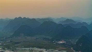 4K Timelapse Sequence of Bac Son Valley, Vietnam - Bac Son Valley Day to Night Midshot video