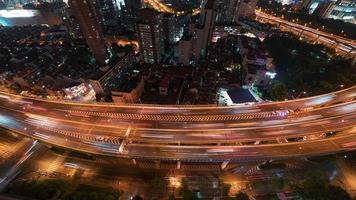 4K Timelapse Sequence of Shanghai, China - Above Shanghai Highway's Traffic
