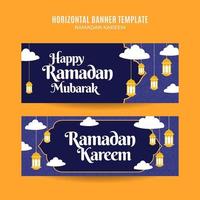 ramadan kareem banner web horizontal espacio y fondo vector