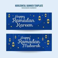 Ramadan Kareem Horizontal Web Banner Space Area and Background