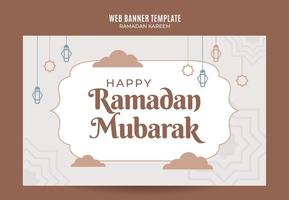 ramadan kareem banner espacio web área y fondo vector