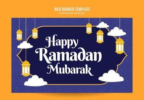 ramadan kareem banner espacio web área y fondo vector