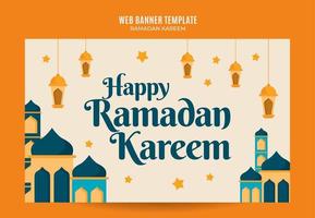 ramadan kareem banner espacio web área y fondo vector