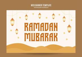 ramadan kareem banner espacio web área y fondo vector