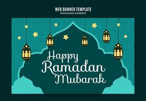 ramadan kareem banner espacio web área y fondo vector