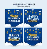 Ramadan Kareem Square Web Banner Space Area and Background vector