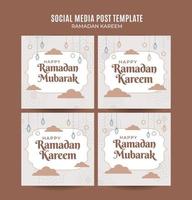 Ramadan Kareem Square Web Banner Space Area and Background vector