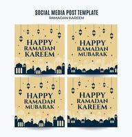 ramadan kareem square web banner espacio área y fondo vector