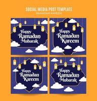 Ramadan Kareem Square Web Banner Space Area and Background vector