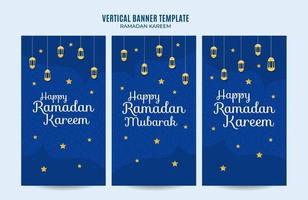 Ramadan Kareem Vertical Web Banner Space Area and Background vector