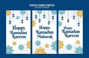 Ramadan Kareem Vertical Web Banner Space Area and Background vector