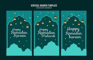 Ramadan Kareem Vertical Web Banner Space Area and Background vector