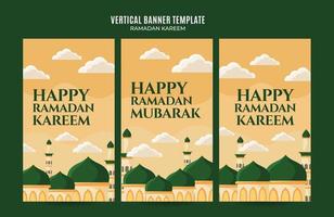 Ramadan Kareem Vertical Web Banner Space Area and Background vector