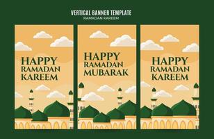 Ramadan Kareem Vertical Web Banner Space Area and Background vector