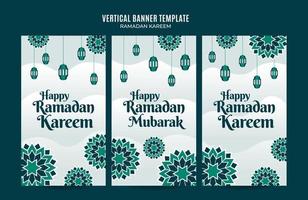 ramadan kareem banner web vertical área espacial y fondo vector