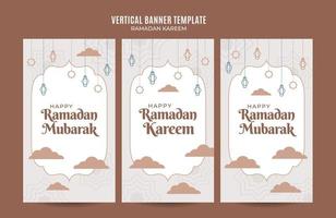 Ramadan Kareem Vertical Web Banner Space Area and Background vector