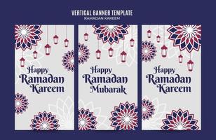 ramadan kareem banner web vertical área espacial y fondo vector