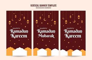 Ramadan Kareem Vertical Web Banner Space Area and Background vector