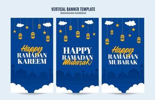Ramadan Kareem Vertical Web Banner Space Area and Background