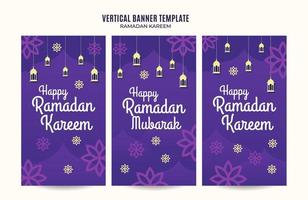 ramadan kareem banner web vertical área espacial y fondo vector