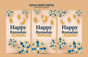 Ramadan Kareem Vertical Web Banner Space Area and Background vector