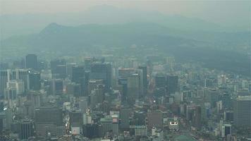 4k timelapse-reeks van seoel, korea - het centrum van de grootste stad van korea van dag tot nacht, gezien vanaf de n seoul toren video